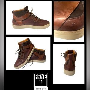 Men’s Frye Brown Sneakers with Lace-up Design and Thick Sole